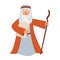 Vector illustration of Moses standing for Passover.