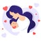 Vector Illustration Mother In Love Holding Baby