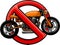 vector illustration of Motorcycle prohibition sign design