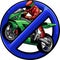 vector illustration of Motorcycle prohibition sign design