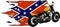 vector illustration of motorcycles with confederate rebel flag