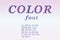 Vector illustration of multicolored font, elegant  alphabet, isolated on transparent background