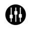 Vector Illustration of Music Equalizer. Music Volume icon flat. Player icon. Black and white icon. Vector illustration