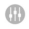 Vector Illustration of Music Equalizer. Music Volume icon flat. Player icon. Gray and white icon. Vector illustration
