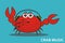 Vector illustration of music red crab with claws