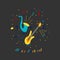 Vector illustration  with musical instruments