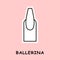 vector illustration nail shape ballerina pink background