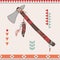 Vector illustration of native American indian tomahawk