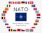 Vector illustration of NATO flags 28 countries