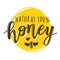 Vector illustration of a `natural honey` lettering