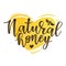 Vector illustration of a `natural honey` lettering