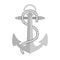 Vector illustration of nautical anchor. Symbol of sailors, sail, cruise and sea