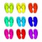 Vector Illustration of Neon or Acid Flip Flops