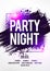 Vector Illustration night dance party music poster template. Electro style concert disco club party event flyer invitation