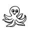 Vector illustration.Octopus drawing on an isolated white background.