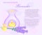 Vector illustration of oil burner with lavender flovers and essential oil