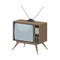 Vector illustration of old-fashioned four legged TV isolated on white background.