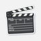 Vector illustration. Open clapperboard used in cinema when shooting a film. Movie industry