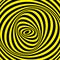 Vector illustration optical illusion black and yellow pattern