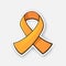 Vector illustration. Orange color ribbon, international symbol of Leukemia or Multiple sclerosis awareness