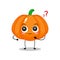 Vector illustration of orange pumpkin character with cute expression, kawaii, ask, curious, lovely