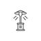 Vector illustration of outdoor gas heater. Line icon. Isolated o