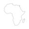 Vector illustration of outline Africa map. Vector map