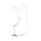 Vector illustration of outline Finland map with capital city Helsinki.