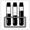 Vector illustration with outlines of Blood test tubes. For web, logo, app, UI. Isolated