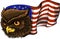 vector illustration of owl with american flag