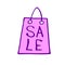Vector illustration of package for the store with inscription Sale. For Black Friday, discounts, shops, shopping centers