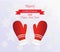 Vector illustration pair of red christmas mittens