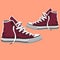 Vector illustration of pair of stylish red shoes