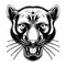 Vector illustration Panther head with cool position and roaring black and white