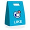 Vector illustration of a parcel that keeps lots of likes notifications from social media