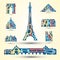 Vector illustration of Paris attractions