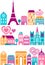 Vector illustration of Paris landmarks
