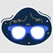 Vector Illustration Of Party Sunglasses Sticker Against Confetti Blue