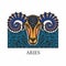 Vector illustration pattern with  aries horoscope zodiac sign