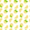 Vector illustration of a pattern of beautiful lemons on mojitos.