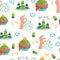 Vector illustration of a pattern on the theme of ecology.