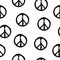 Vector illustration Peace symbol Sketch style Seamless pattern