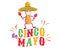 Vector illustration of peanut in sombrero for Cinco de mayo festival