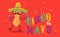 Vector illustration of peanut in sombrero for Cinco de mayo festival