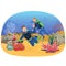 Vector illustration of the people swimming in coral reef with fishes during the scuba diving.