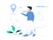 Vector illustration of a Person concept. People will determine the destination for the vacation location