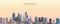 Vector illustration of Philadelphia city skyline at sunrise