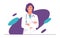 Vector illustration of a physician, doctor, therapist with stethoscope