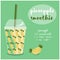 Vector illustration of Pineapple Smoothie recipe with ingredients.
