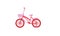 Vector illustration of pink children bike. Wheeled transport for kids. Isolated on white background